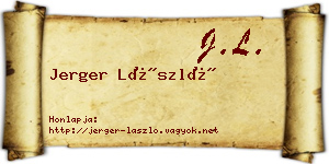 Jerger László névjegykártya